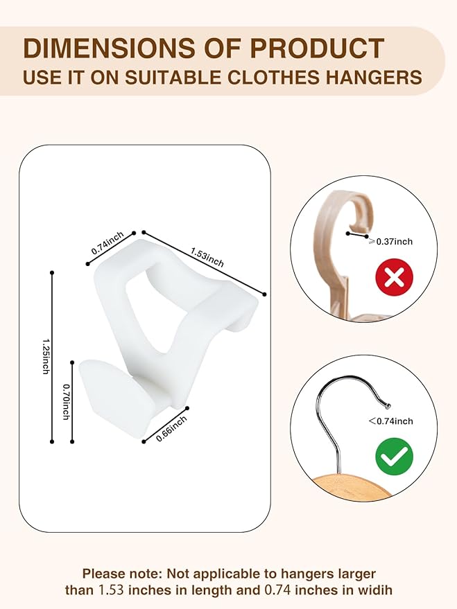 Smartor Clothes Hanger Connector Hooks 120 Pack, Closet Storage and