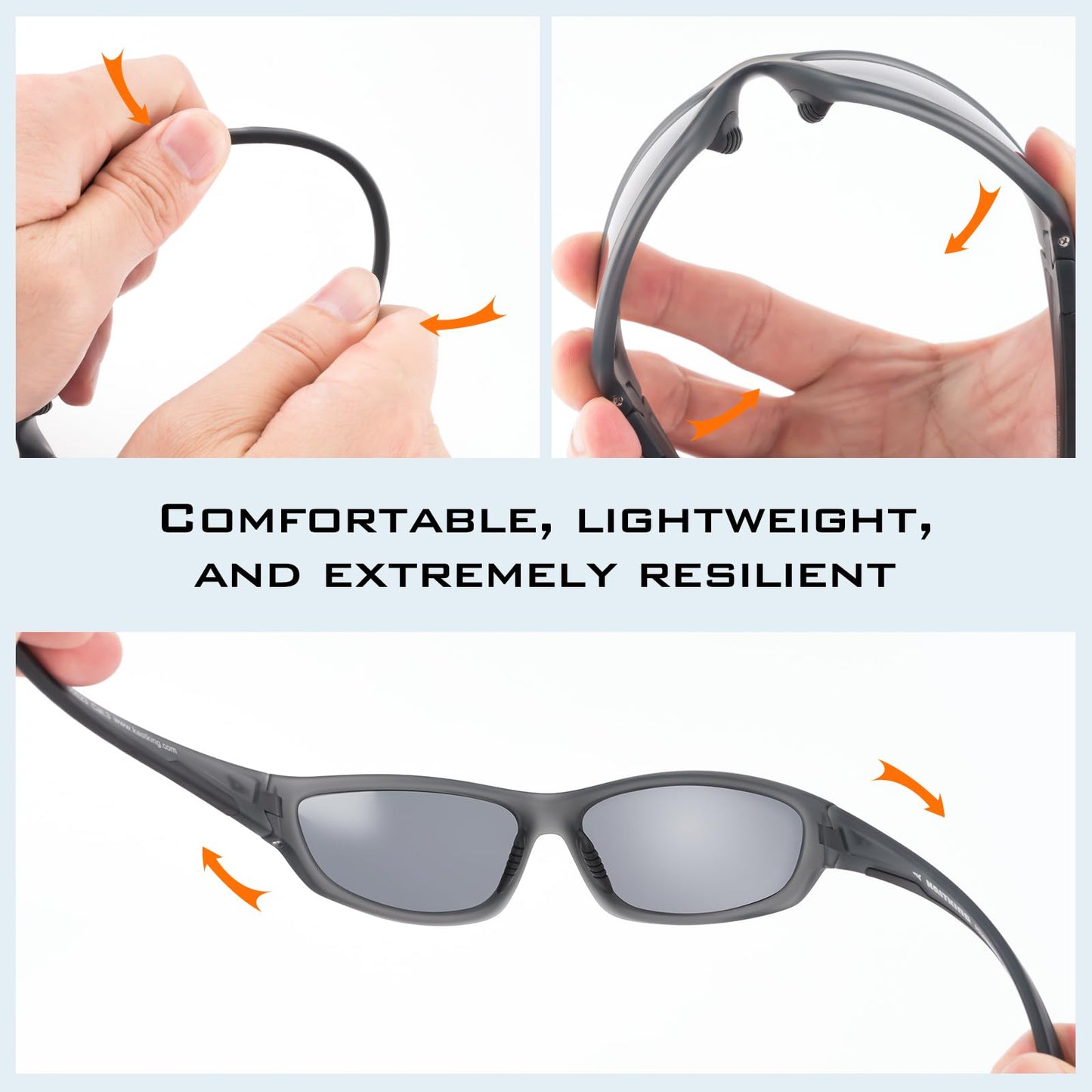 KastKing Hiwassee Polarized Sport Sunglasses for Men and Women, Matte Smoke Crystal Frame,Smoke Lens