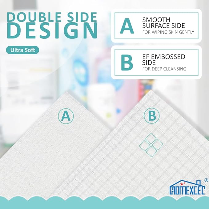 HOMEXCEL Face Towels, Disposable Face Towelette, Biodegradable Makeup Remover