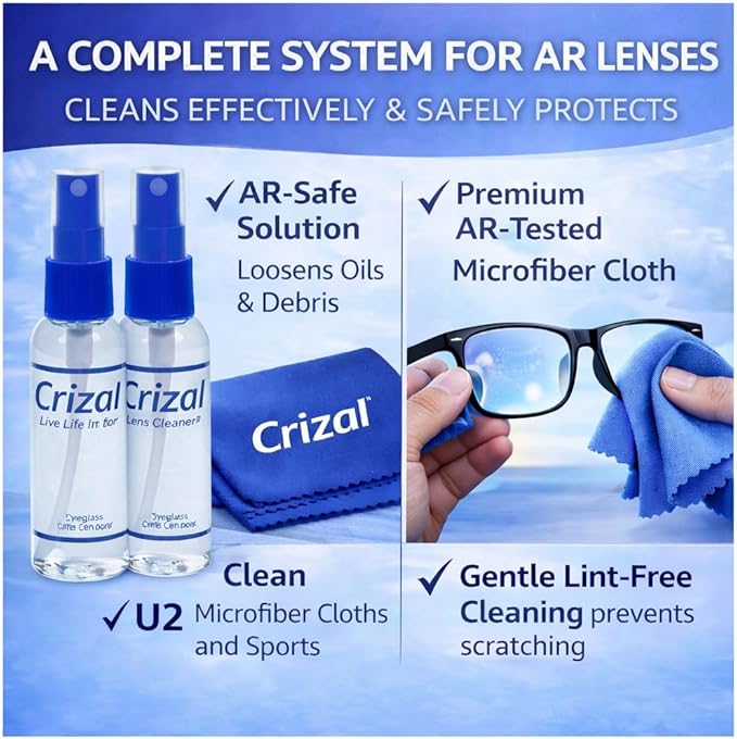 Eyeglass Lens Cleaning Solution – 2 Pack – Safe