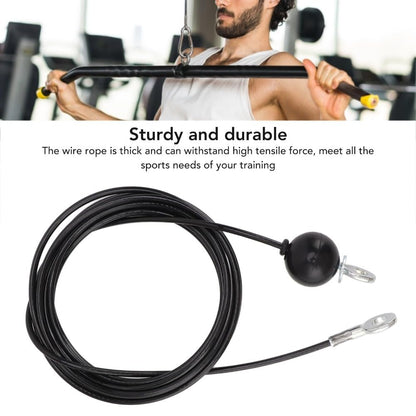 MOPFOL Steel Wire Rope 5mm Diameter - Heavy Duty Fitness Pulley Cable for Home Gym Equipment, Triceps Biceps Back Muscle Training(5meter)