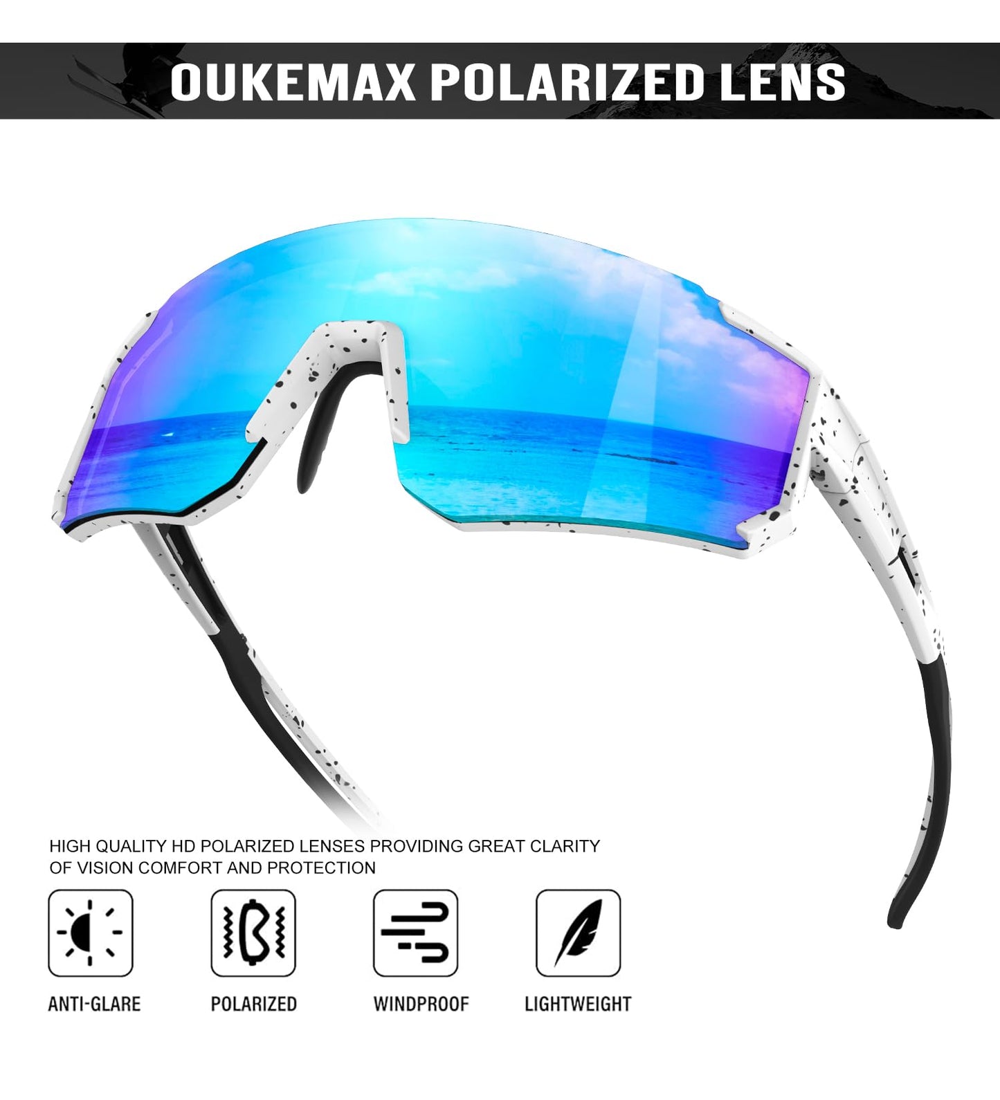 OUKEMAX Polarized Sport Sunglasses-Men-Women Running-Sunglasses: Cycling Sun Glasses UV Protection Driving Fishing 3packs