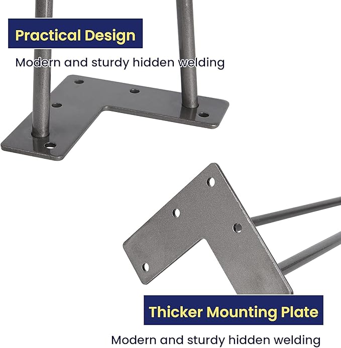 SMARTSTANDARD 16 Inch Heavy Duty Hairpin Furniture Legs, Metal Home DIY Projects
