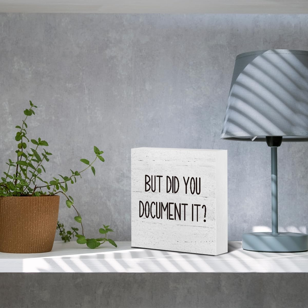 Decor for Home Office Desk Salt & Light Sign Wood Family Block Plaque Decor, Shelf Table Decoration Living Room Bedroom 5 * 5 In