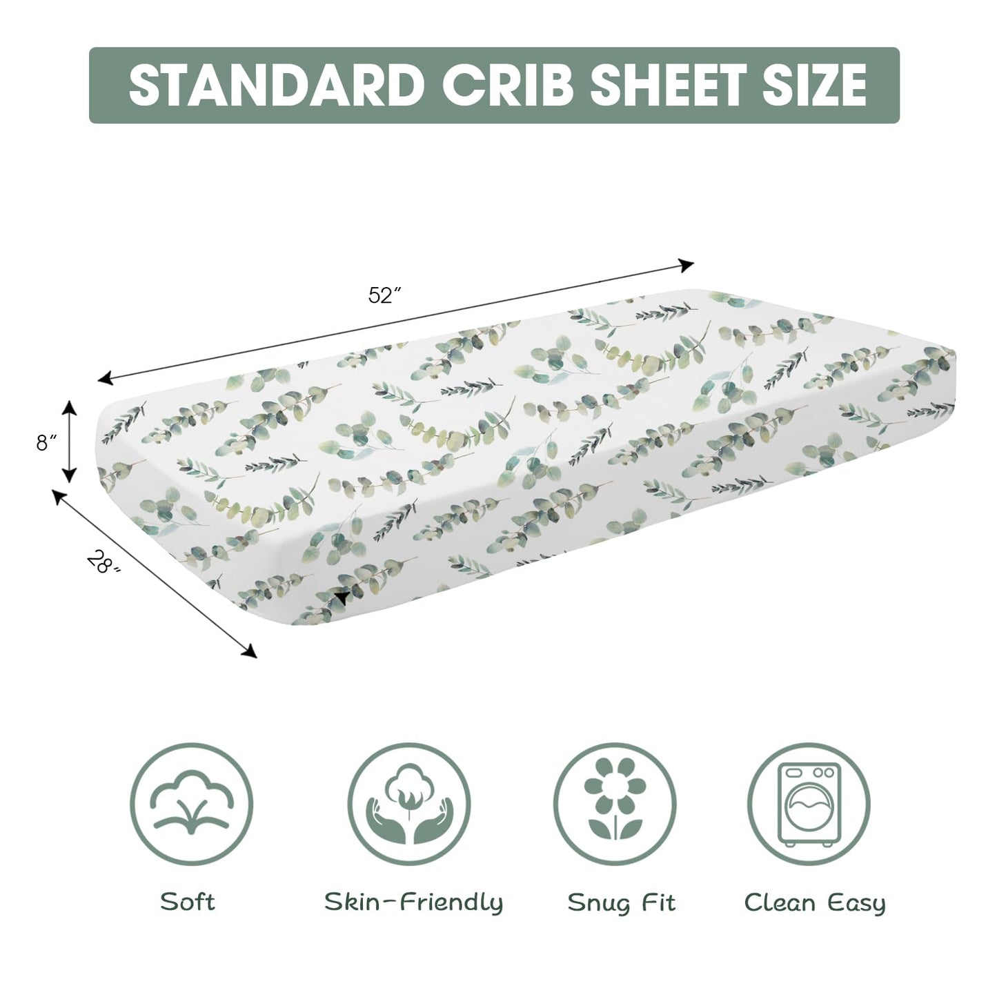 Bimocosy Crib Sheets 4 Pack, Baby Crib Sheets Fitted for Boys and Girls Breathable & Snug Fit, Soft Toddler Bed Sheets for Standard Crib Mattress Nursery Daycare Essentials, Bear Cub
