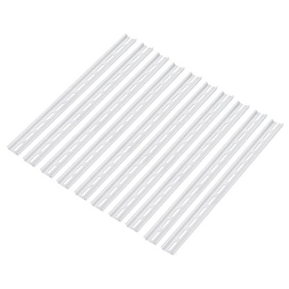 MECCANIXITY DIN Rail Slotted Aluminum Mounting Guide 15 Inch x 1.4 Inch x 0.3 Inch for Equipment Installation Pack of 10 Pcs