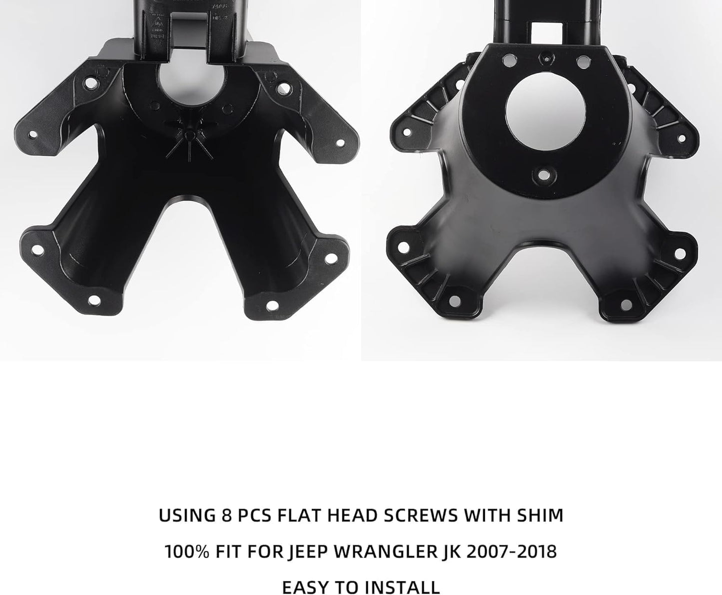 Dasbecan Spare Tire Holder Bracket Tire Carrier Rack Compatible with Jeep Wrangler JK 2007-2018 Replaces# 55397217AJ 68048581AA, High Center Mount 3rd Third Brake Light Assembly with Line,Black