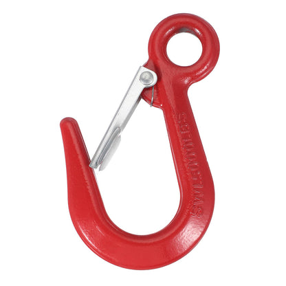 PATIKIL Crane Hook, 2.2T Alloy Steel Grab Safety Hook Eye Lifting Hook for Factory Lifting Construction Engineering Port Transportation, 4850 lbs Load, Red