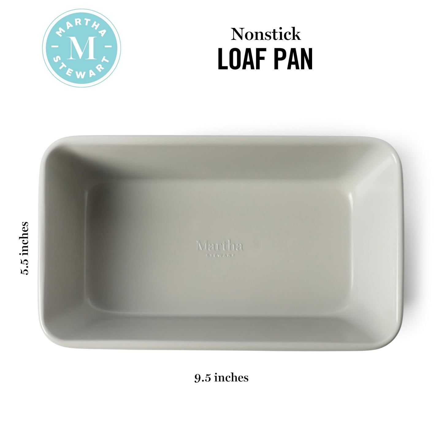 Martha Stewart Gallen 9 Inch Nonstick Carbon Steel Loaf Pan - Cool Grey