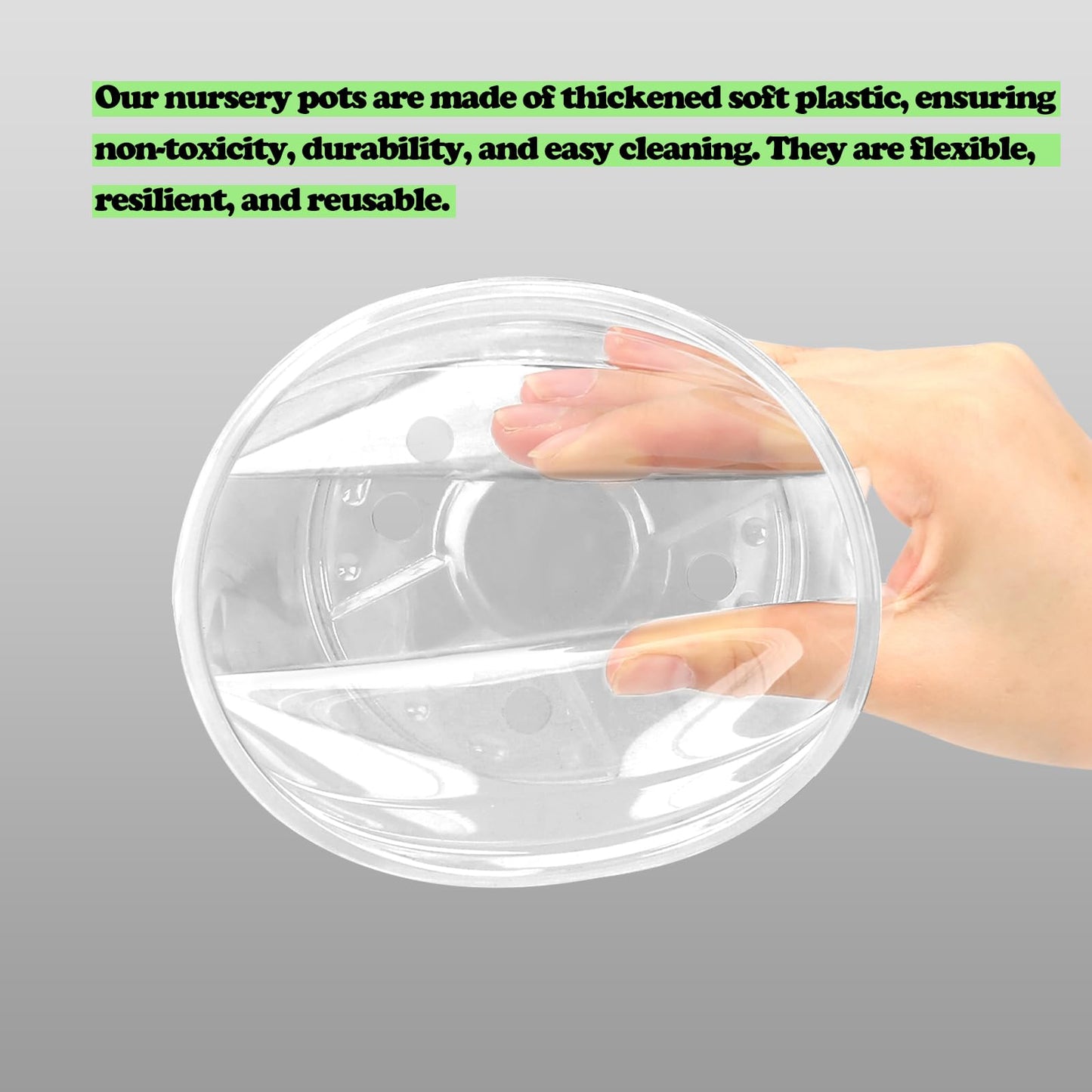 OUPSAUI 21 Pack 3.5/5/6 Inch Clear Nursery Pots for Plants, Clear Plant Pots with Drainage Holes, Flexible Plastic Plant Pots, Seedling Planter Seed Starter Pots(3.5+5+6 Inch)