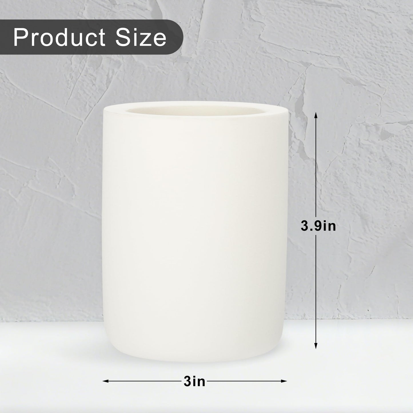RENEWREVITAL Toothbrush Holder, Diatomite Bathroom Organizer, Toothbrush & Toothpaste Holder Cup, Vanity Storage Solution for Bathrooms, Beige, 1Pc