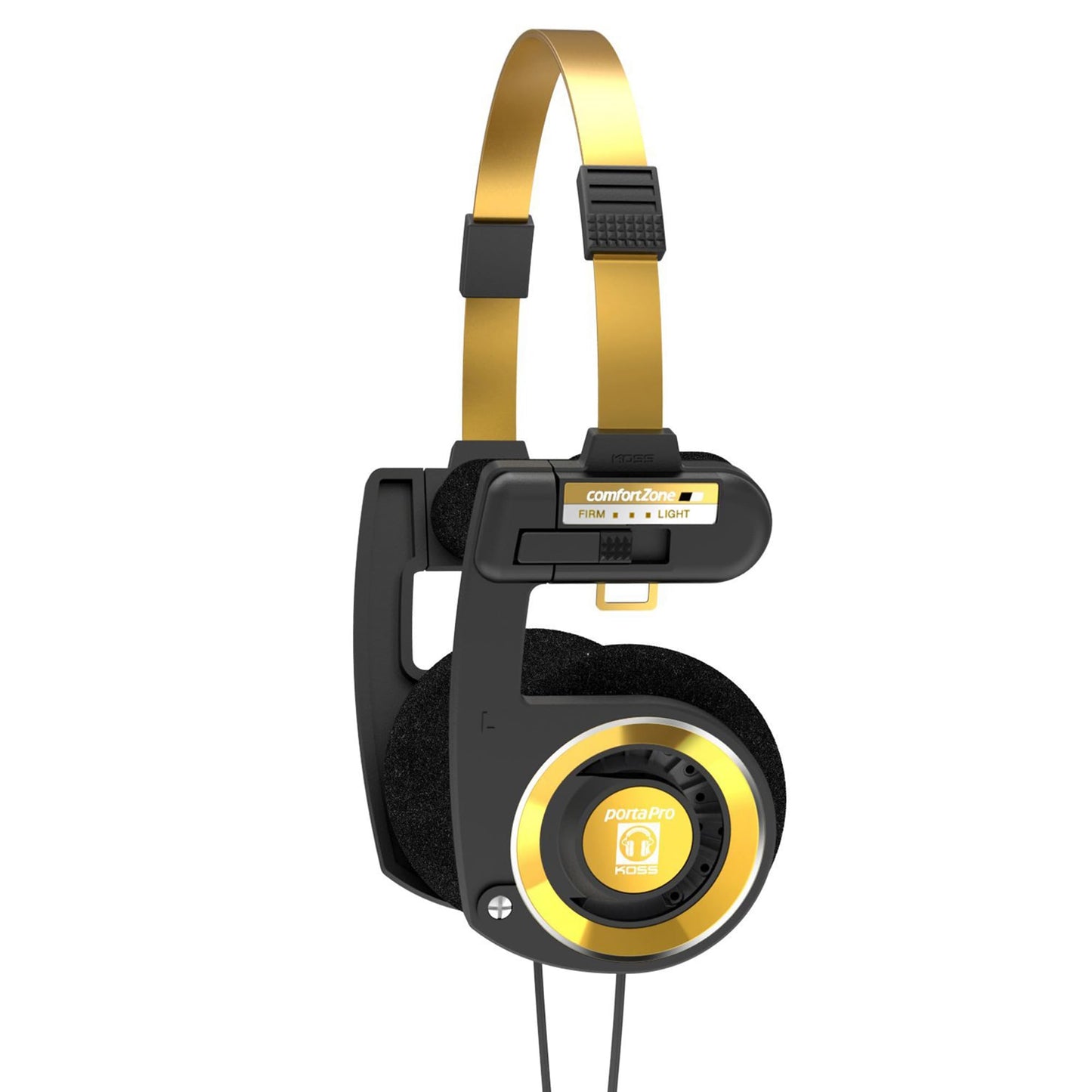 Koss Porta Pro Limited Edition Black Gold On-Ear Headphones, in-Line Microphone, Volume Control and Touch Remote Control, Includes Hard Carrying Case, Wired with 3.5mm Plug, Black and Gold