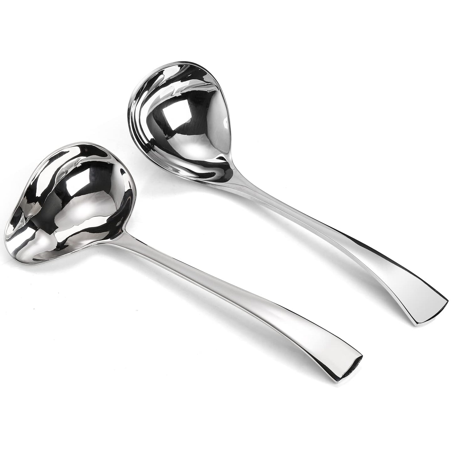 Yarlung Set of 2 Gravy Spoon Small Ladle 7 Inch Sauce Drizzle Spoon with Spout, 18/10 Stainless Steel Mini Soup Ladle Kitchen Utensils Table Serving