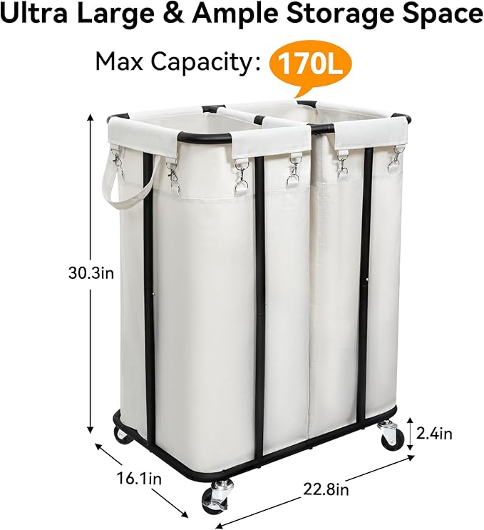 WOWLIVE Double Laundry Hamper