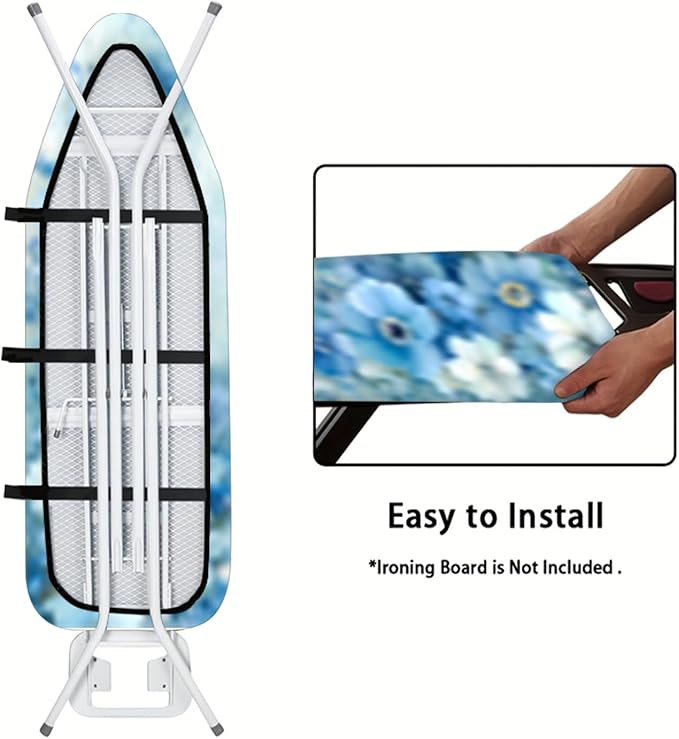 Nuxovilar Blue and White Flowers Oil Painting Ironing Board Cover, This Cover