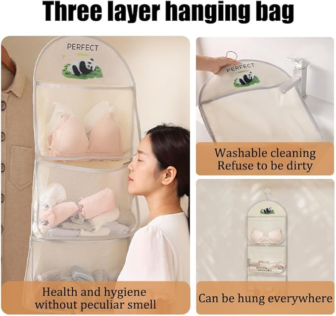 MIUPOO Multi Purpose Multi Layer Mesh Storage Hanging Bag, Hanging Storage