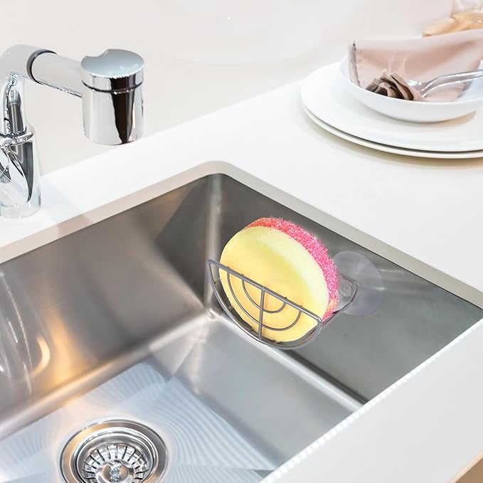 YeeBeny Kitchen Sink Suction Holder, Suction Cup Sponge Holder, Sponge Caddy