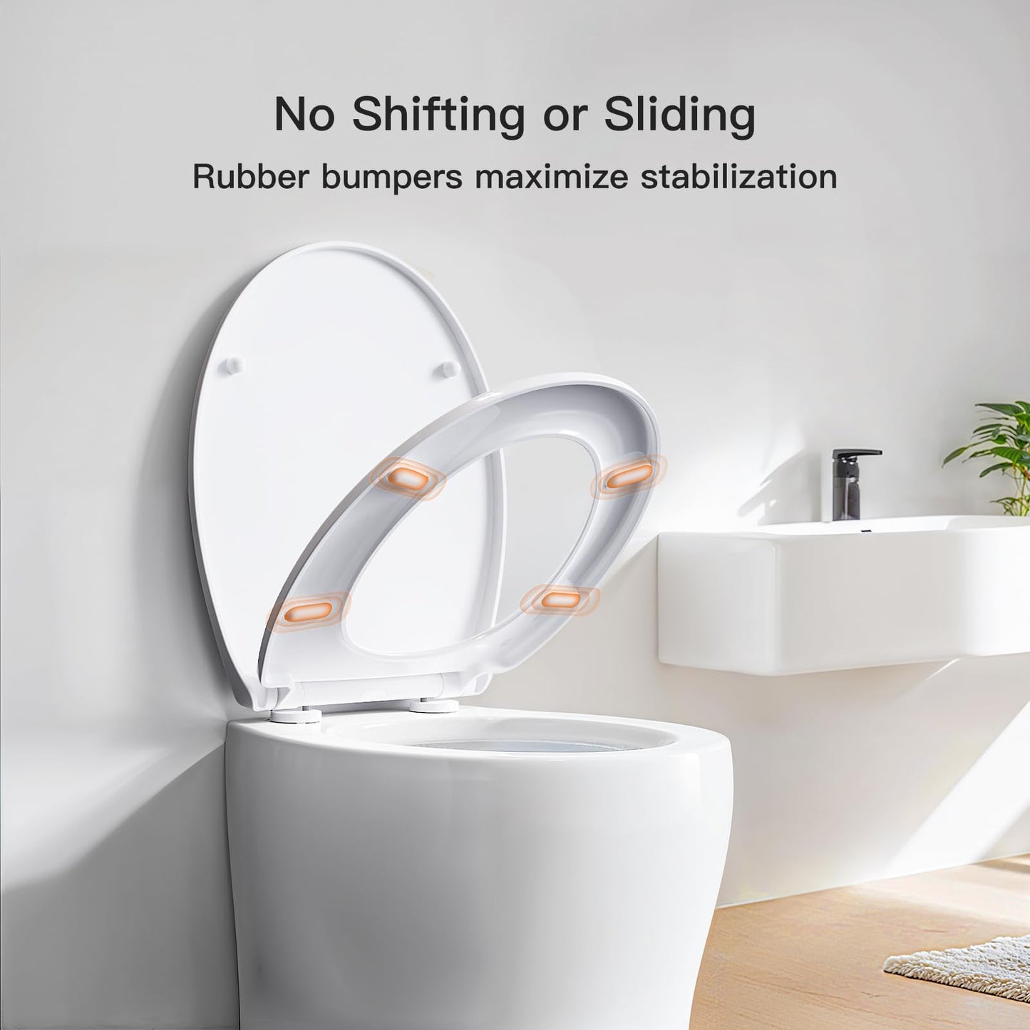 Pipishell Soft Close Toilet Seat, Toilet Seat with Quick Release for Easy Clean, Simple Top Fixing, Standard Toilet Seats White with Adjustable Hinges, O Shape