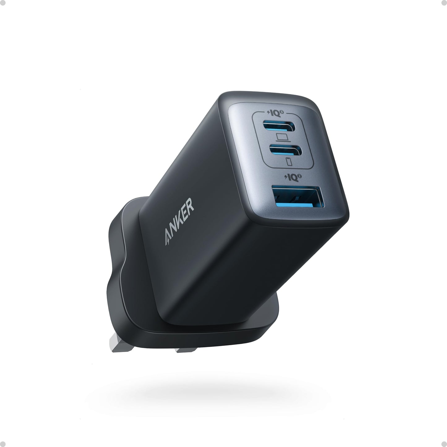 Anker USB C Charger (Nano II 65W), PPS 3-Port Fast Charger Plug for MacBook Pro/Air, iPad Pro, Galaxy S20, Dell XPS 13, Note 20/10+, iPhone 17/16/16 Pro, Steam Deck, and More