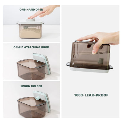 Tourdeus 1700ml Airtight Formula Container Pop Up Milk Powder Container Formula Dispenser, 21OZ, 1.32LB, 600g, Brown