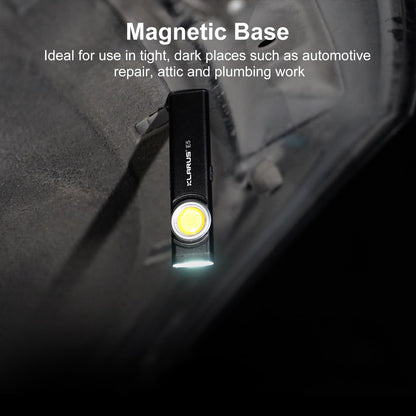 klarus E5 Flat EDC Torch,USB C Rechargeable COB Work Light, 470 Lumens Mini Flashlight with Magnetic Base and Buckle Clip Suitable for Maintenance, Camping, Hiking, Emergency, etc (E5)