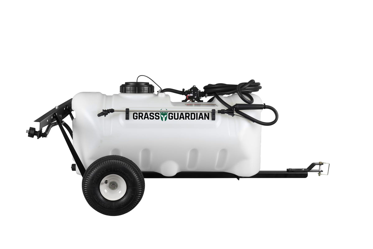Grass Guardian 25 Gallon Pull-Behind Trailer Broadcast Sprayer - 1.1GPM, 7' Swath