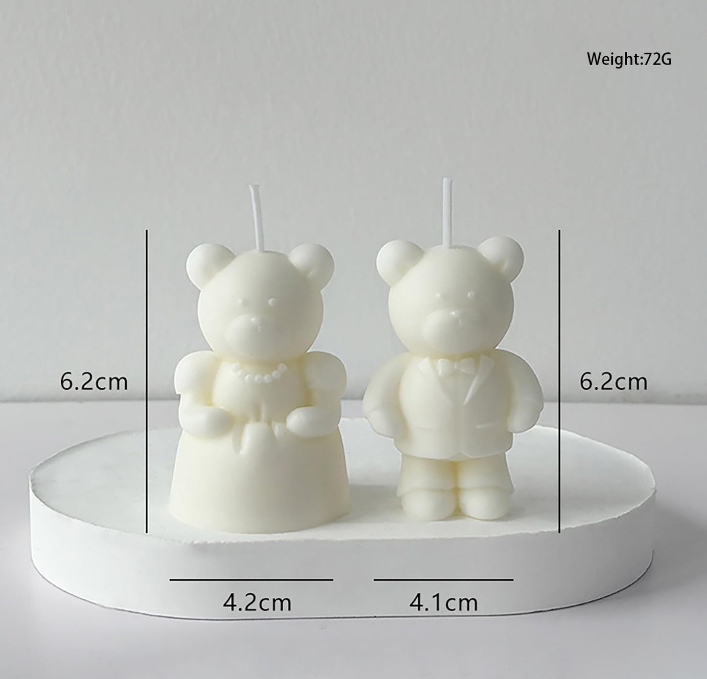 Mr & Mrs Wedding Bear Scented Candle Duo,Bride in Gown & Groom in Tuxedo Soy Wax Decorative Candle Set for Bridal Shower,Anniversary & Home Decor,Romantic Home Fragrance Gift for Couples & Newlyweds