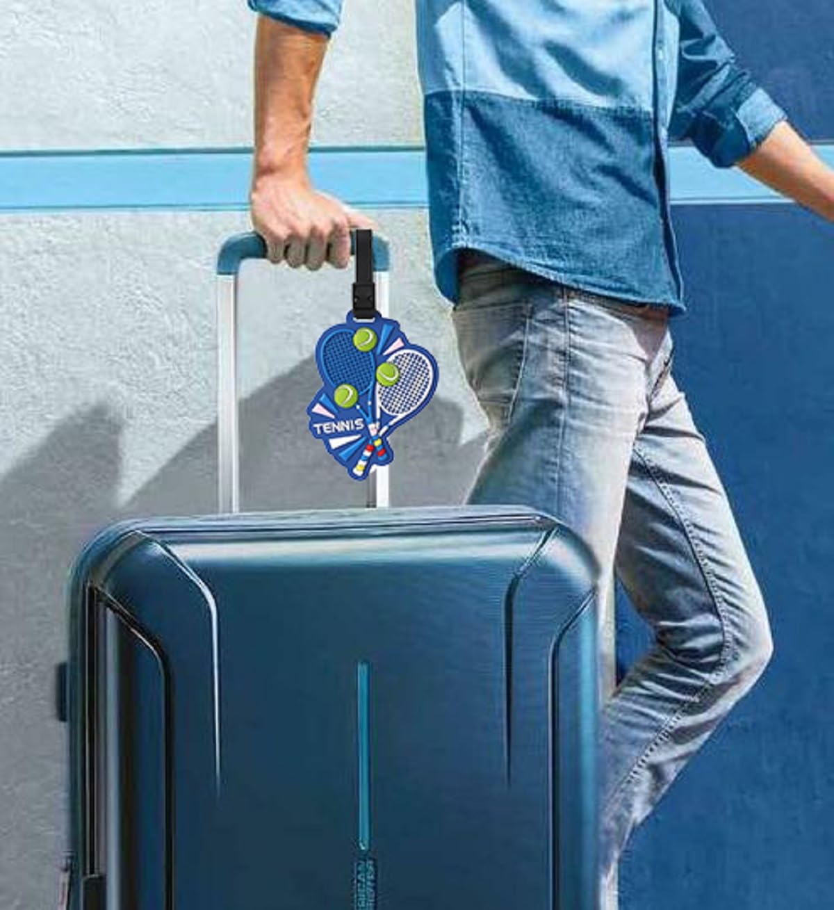 Silicone Tennis Luggage Tag Cute Sports Themed Travel Bag Tag Unique Baggage Identifier Personalized Suitcase Labels