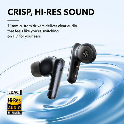 Soundcore by Anker Liberty 4 NC Wireless Noise Cancelling Earbuds, 98.5% Reduction, Adaptive to Ears and Environment, Hi-Res Sound, 50H Battery, Charging, Bluetooth 5.3