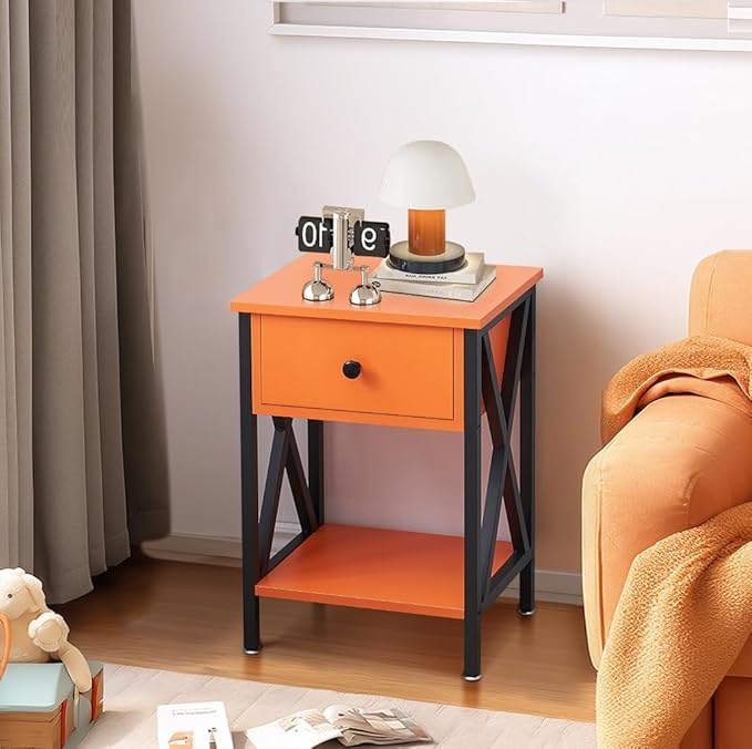 VECELO Nightstands Set of 2, Modern Bedside End Tables, Night Stands