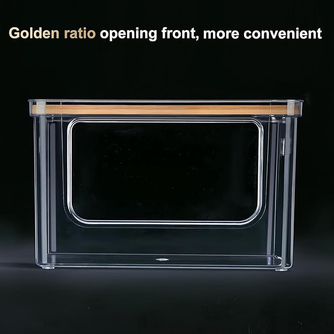 Hudgan Stackable Storage with Bamboo Top