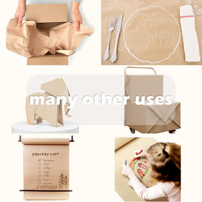 SMART&CASUAL 17.8" x 760" (63') Dark Green Kraft Craft Paper Roll for Gift Wrapping Bulletin Board Bouquet Flower Kids Art Packing Parcel Table Covering 80GSM 55LB (Dark Green, 17.8" x 63')