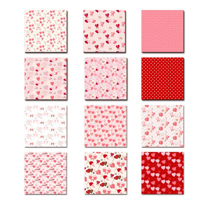 24 Sheets Scrapbooking Supplies Paper Christmas Scrapbook Paper 6"×6”, Cardstock Paper Assorted Patterned for DIY Decorative and Christmas and Valentine's Day( Love - A)