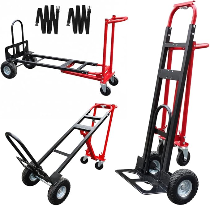 Suzhi Convertible Hand Truck Dolly Cart Heavy Duty/with 4 Wheels, Industrial