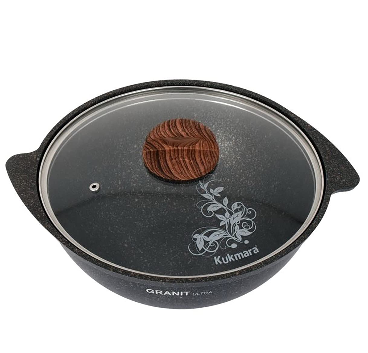 TM KUKMARA Aluminum Wok Kazan Cooking Pot with Lid inchGranit ultra inch 4.8-qt. (4.5 L) Camping Cookware Kitchen Pot