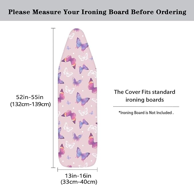 Butterfly Design Ironing Board Cover Soft Fabric Cover Heat-Reflective Scorch