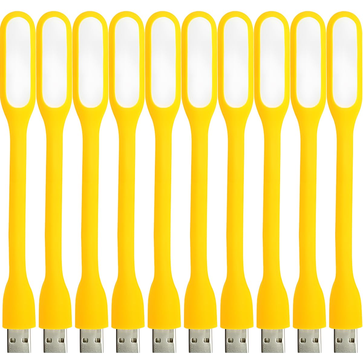 USB LED Light Lamp for Power Bank (10 PCS) Portable Eye Care Mini Night Light with Flexible Arm, USB Gooseneck Reading Lamps Book Light,Compatible for Desktop, Notebook Laptop (10-Black)