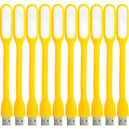 USB LED Light Lamp for Power Bank (10 PCS) Portable Eye Care Mini Night Light with Flexible Arm, USB Gooseneck Reading Lamps Book Light,Compatible for Desktop, Notebook Laptop (10-Black)