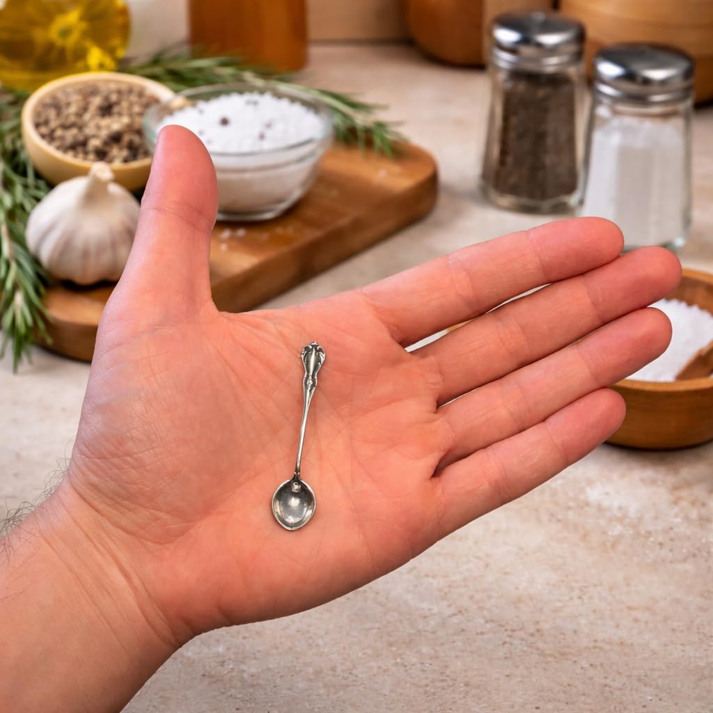 925 Sterling Silver Small Salt Spoon - Premium Quality 2.2" Irish Spoon - Beautiful Flower Designed Handle - Gift for Culinary Enthusiasts