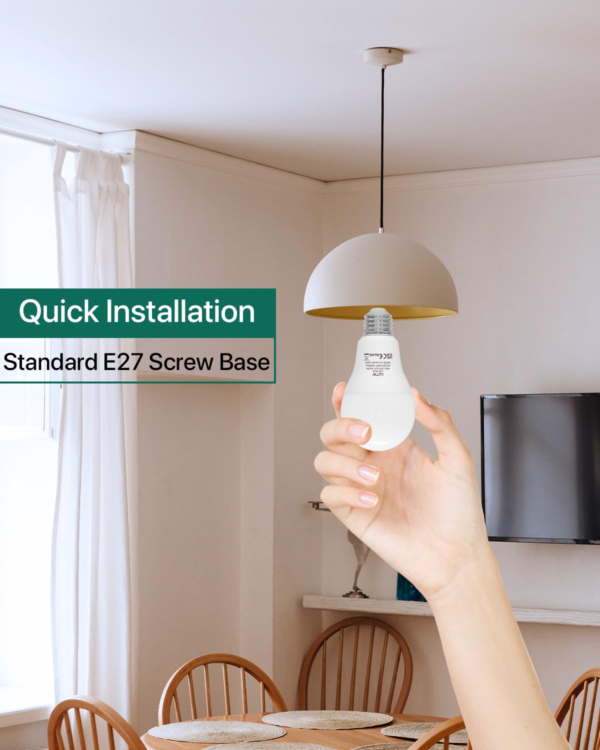 LUTW E27 Screw Bulb, Neutral White 4000K, 12W E27 LED Bulb Equivalent to 100 Watts Incandescent Bulb, 1200LM Super Bright Screw in Light Bulbs for Lamps, Non-dimmable, Pack of 6