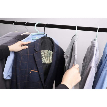 BEISUOSI Hanger Diversion Safe by Stash-it, Hidden Pocket Safe, Fits Under Hanging Clothes with Pocket to Hide Valuables for Home or Travel (2, BLACK)