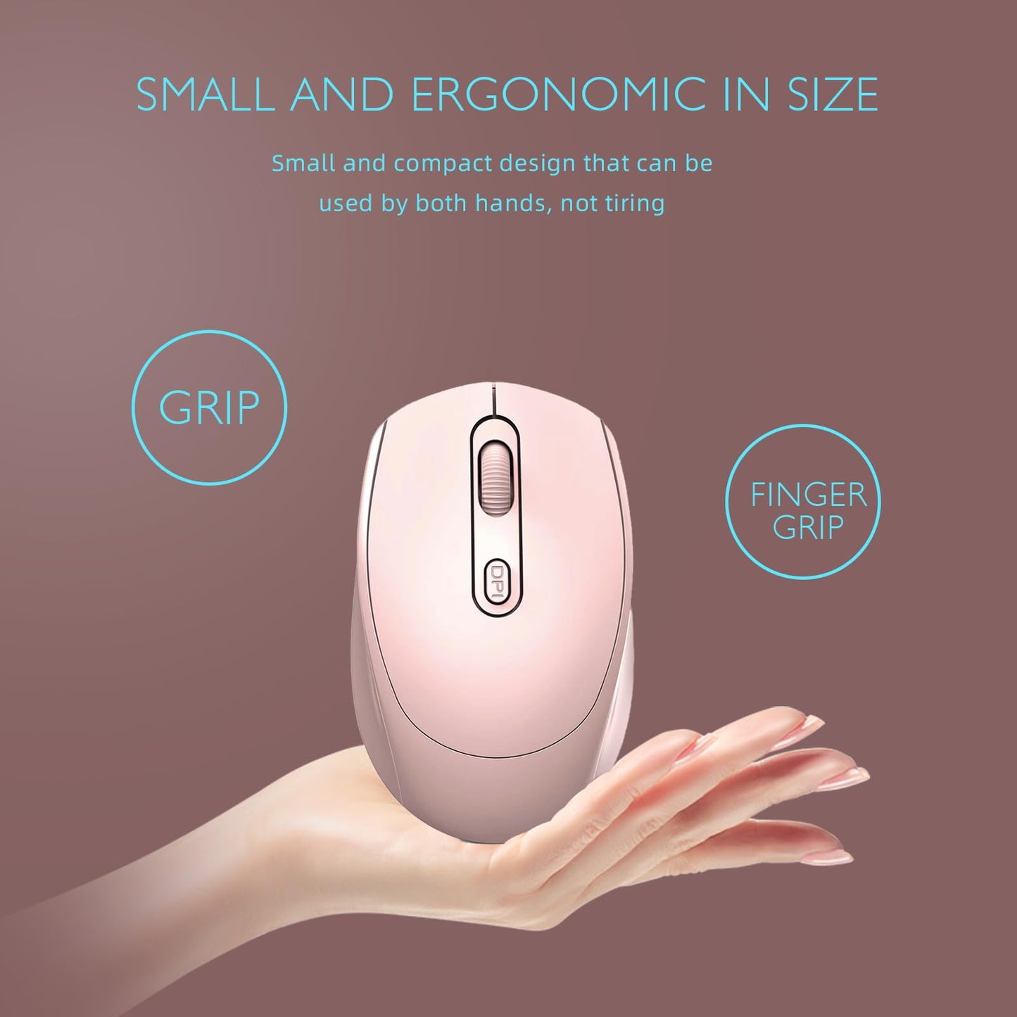 ONE-UP Wireless Mouse, 2.4G, Silent, USB Nano Receiver, for Laptop, Chromebook, PC, Mac, Windows and School Work (Black)