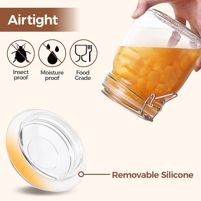 ComSaf Airtight Glass Canister Set of 3
