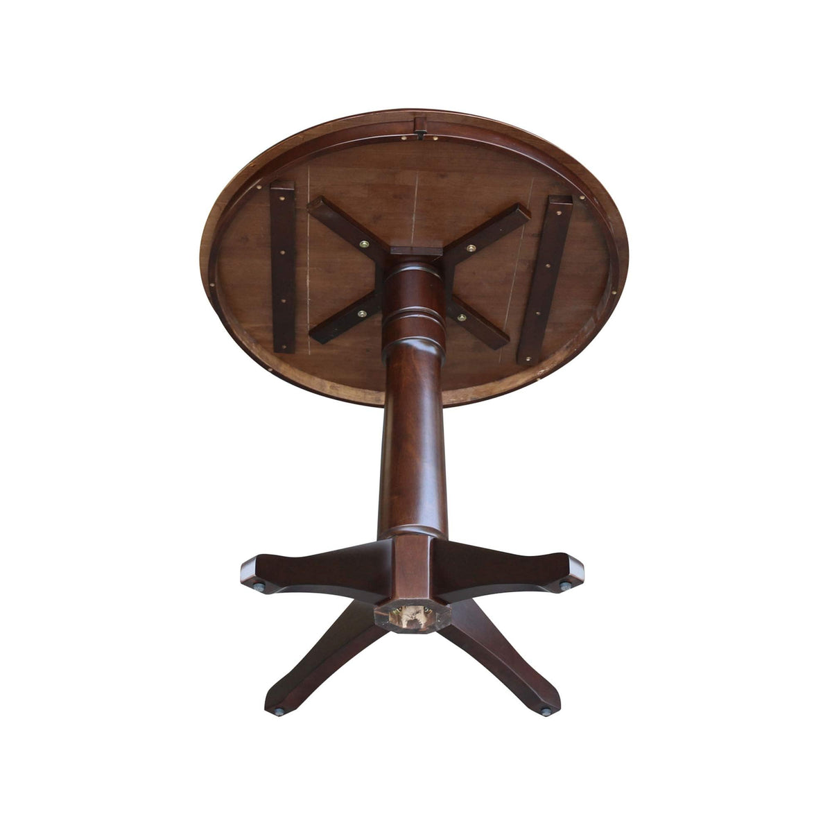 International Concepts 36" Round Top Pedestal Table-34.9" H, Rich Mocha