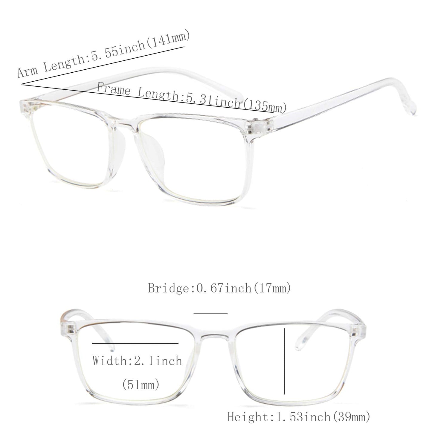 oriopxic Distance Blue light Glasses -0.50 Computer Nearsighted Glasses Anti Eyestrain Anti Glare Myopia Glasses