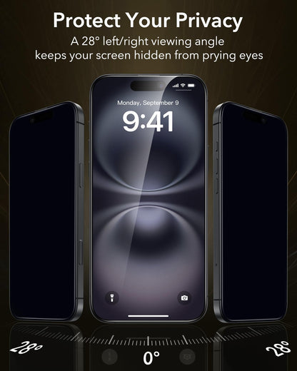 ESR Accessory Glass by Corning™ 3 Pack 9H+ Glass for iPhone 17 Pro Max Screen Protector, Military Grade Shatterproof & Durable with UltraFit Tray