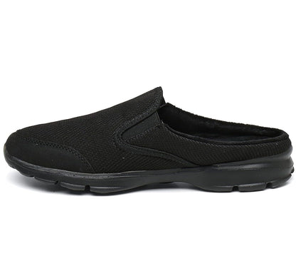 Slippers Ladies Mens Summer Slip-On Beach Sandals Backless Clogs Mules Indoor Outdoor Comfortable Casual Home Shoes Flip Flops,Black-II,7 UK