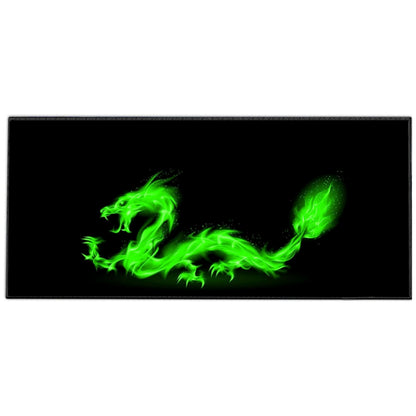 Silent Monsters Mouse Mat Size XX Large 35 x 16 inches / 90 x 40 cm, Fire Dragon, Stitched Edges, washable & rollable Mouse Pad, Gaming Home Office Mousemat, Mousepad non-slip & quiet, Desk Mat XXL