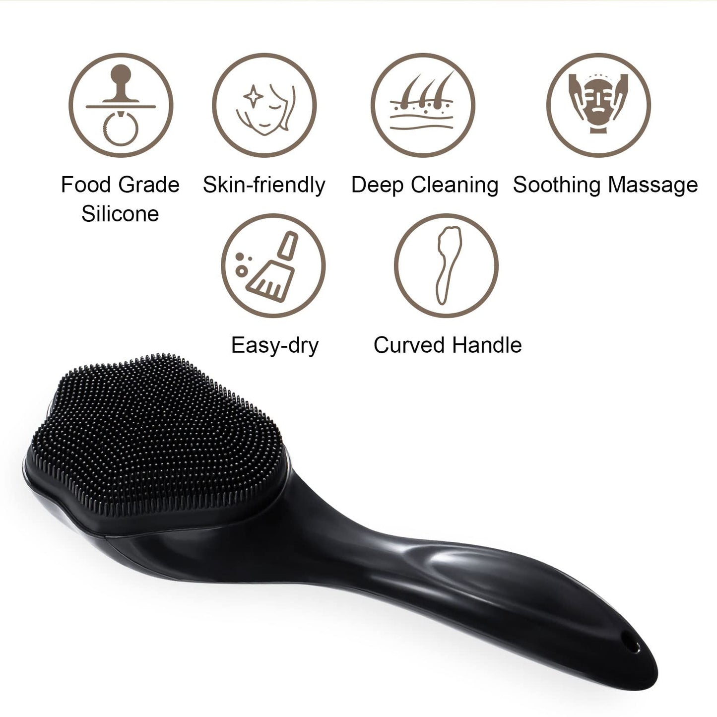 2 Pack Silicone Face Scrubber Exfoliating Brush, Manual Handheld Facial Cleansing Brush Blackhead Scrubber, Soft Bristles Waterproof for Face Skincare (Round-Pink)