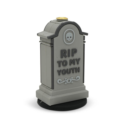 GOOFBALLS Funny Birthday Candle Holder – Humorous Party Decoration & Gag Gift – Quirky Cake Topper for Adults & Friends - Tombstone